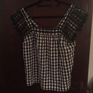 Gingham J Crew Top